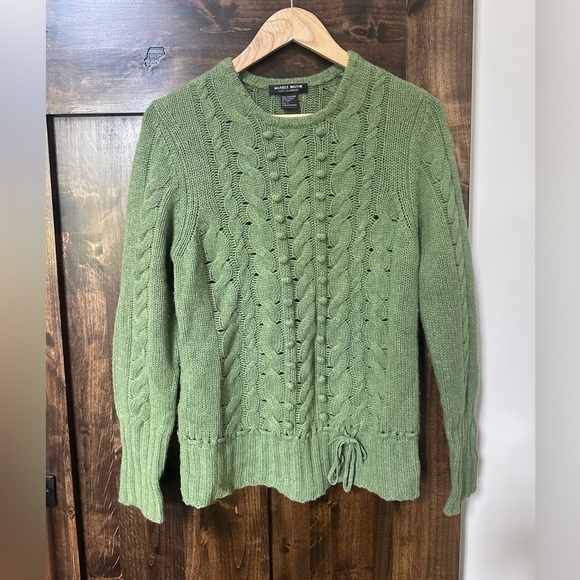 mariele Waithe Sweaters - mariele waithe green cable knit cashmere sweater